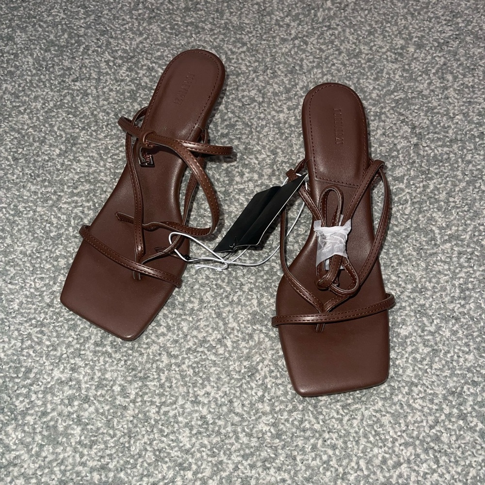 Brown Leather Strappy Sandals - Forever 21, Size 8 NWT